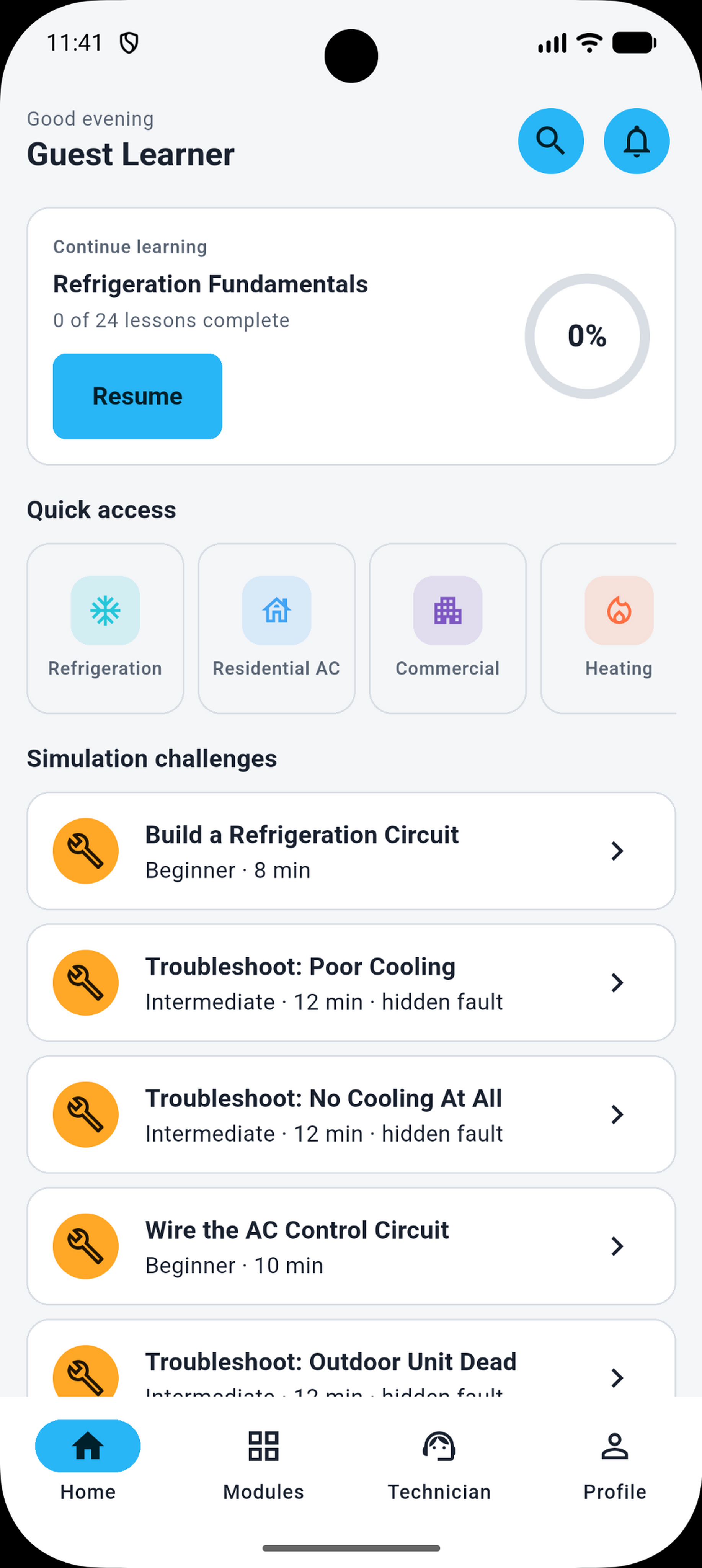 Interactive HVAC/R Training Simulator screenshot 1